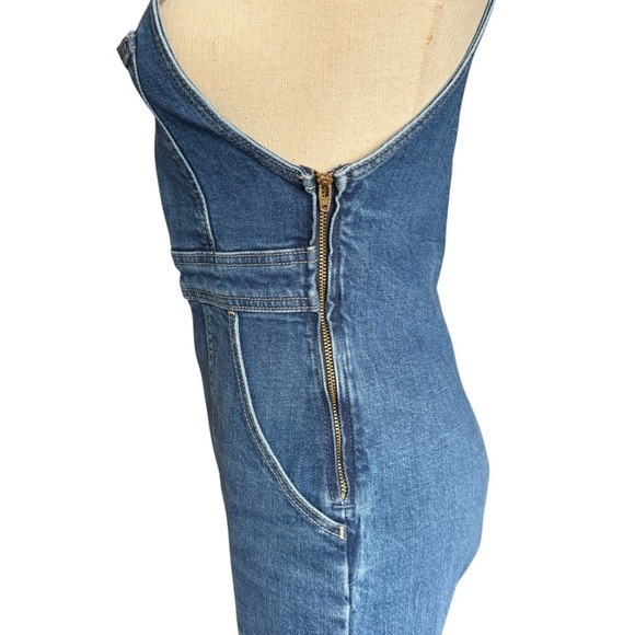 Mother Superior High-Waisted Twister Overall Sneak Punch Buggy Blue Denim Small - Picture 9 of 15